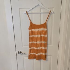 Billabong White and Orange Mini Dress Sleeveless Fitted